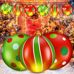 Jetec front view of three inflatable balls showing festive yard benefit
