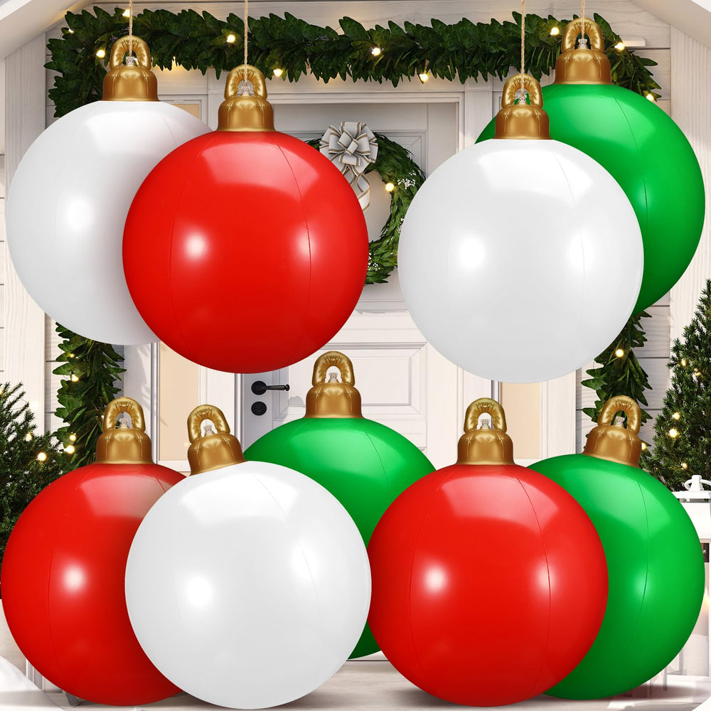 Jetec front view inflated ball showing festive snowflake print and high visibility