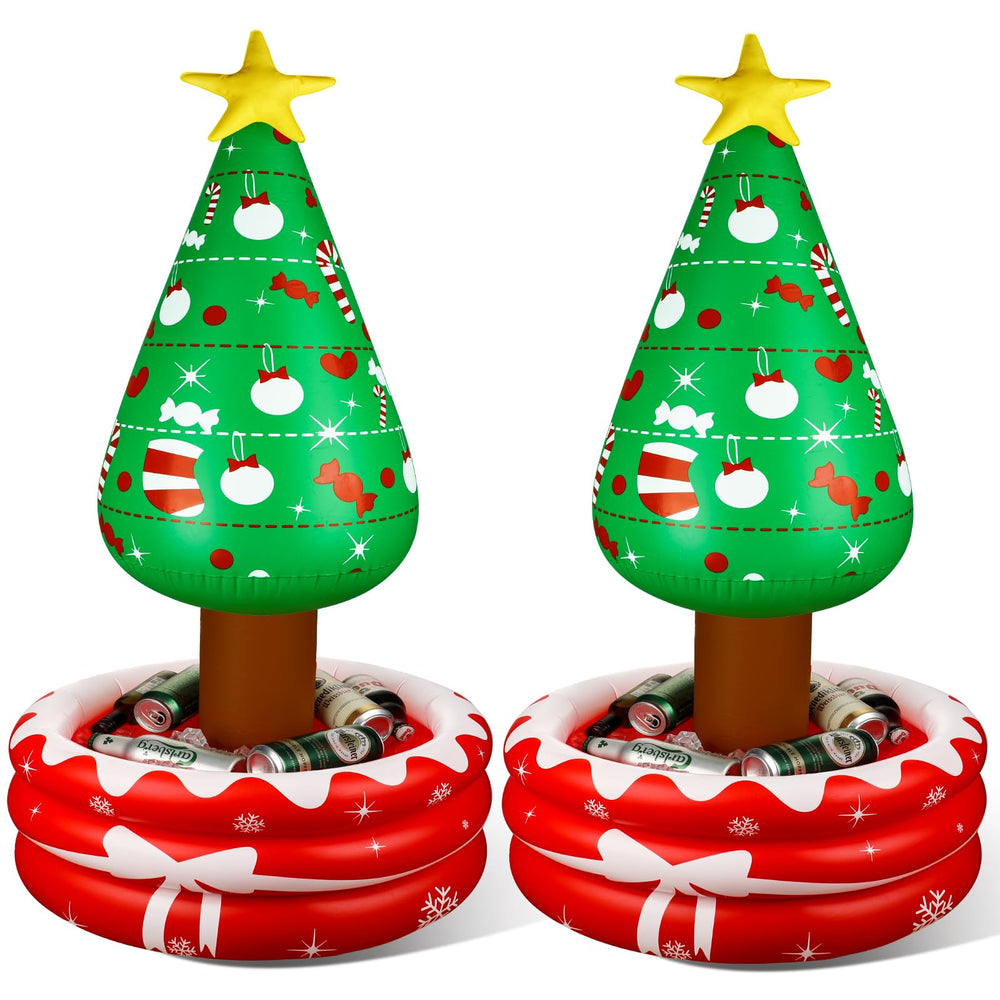 Jetec front view of inflatable tree cooler showing festive design and easy access