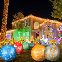 Jetec ornament hanging from a tree near a porch offering elevated display and easy anchoring