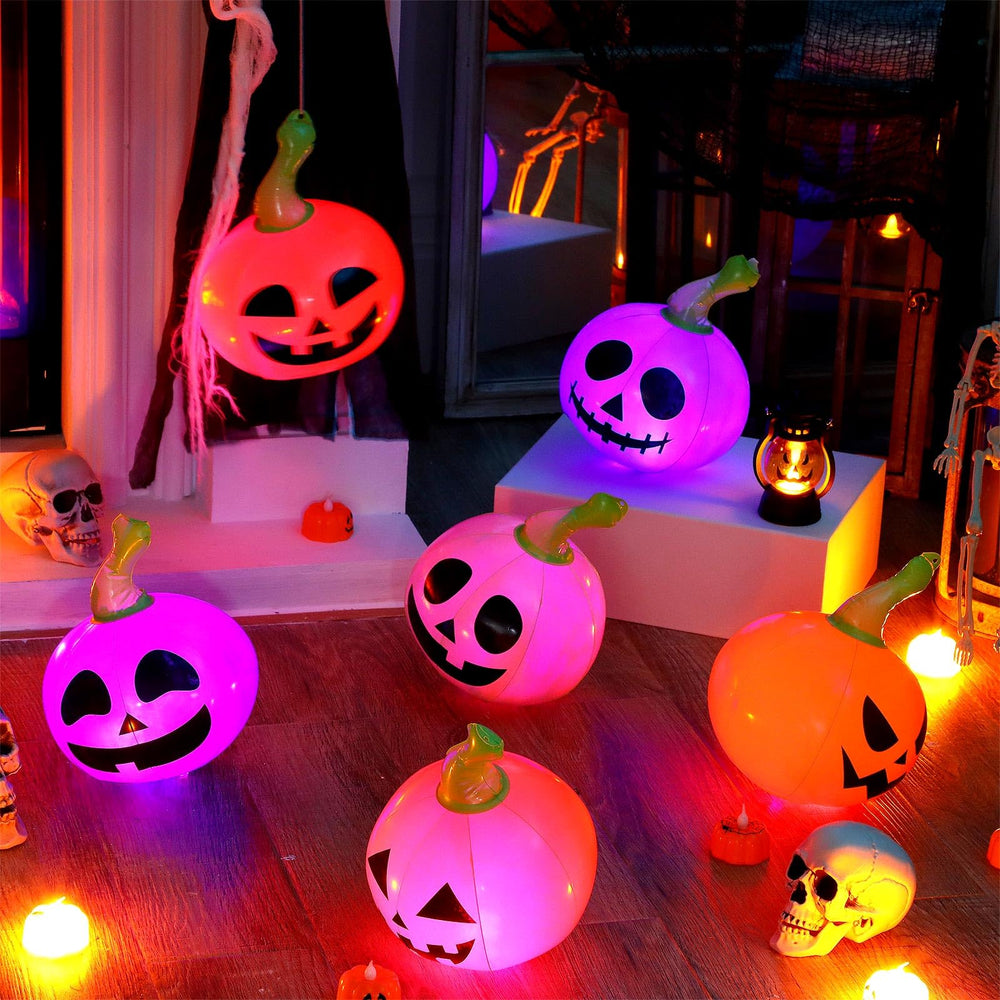 Jetec pumpkins hanging on porch showing festive ambience and easy installation