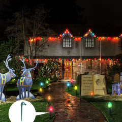 Jetec stakes installed along walkway, neat outdoor holiday lighting