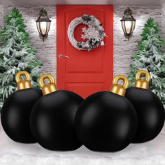 Jetec black inflatable ball front view adds elegant holiday focus