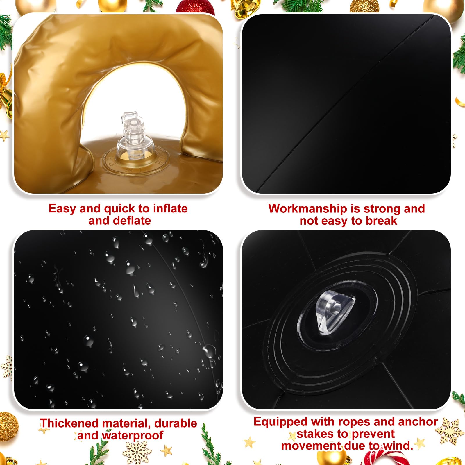 Jetec black balls on lawn create bold outdoor festive display
