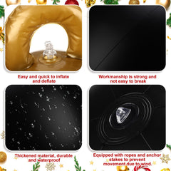 Jetec black balls on lawn create bold outdoor festive display