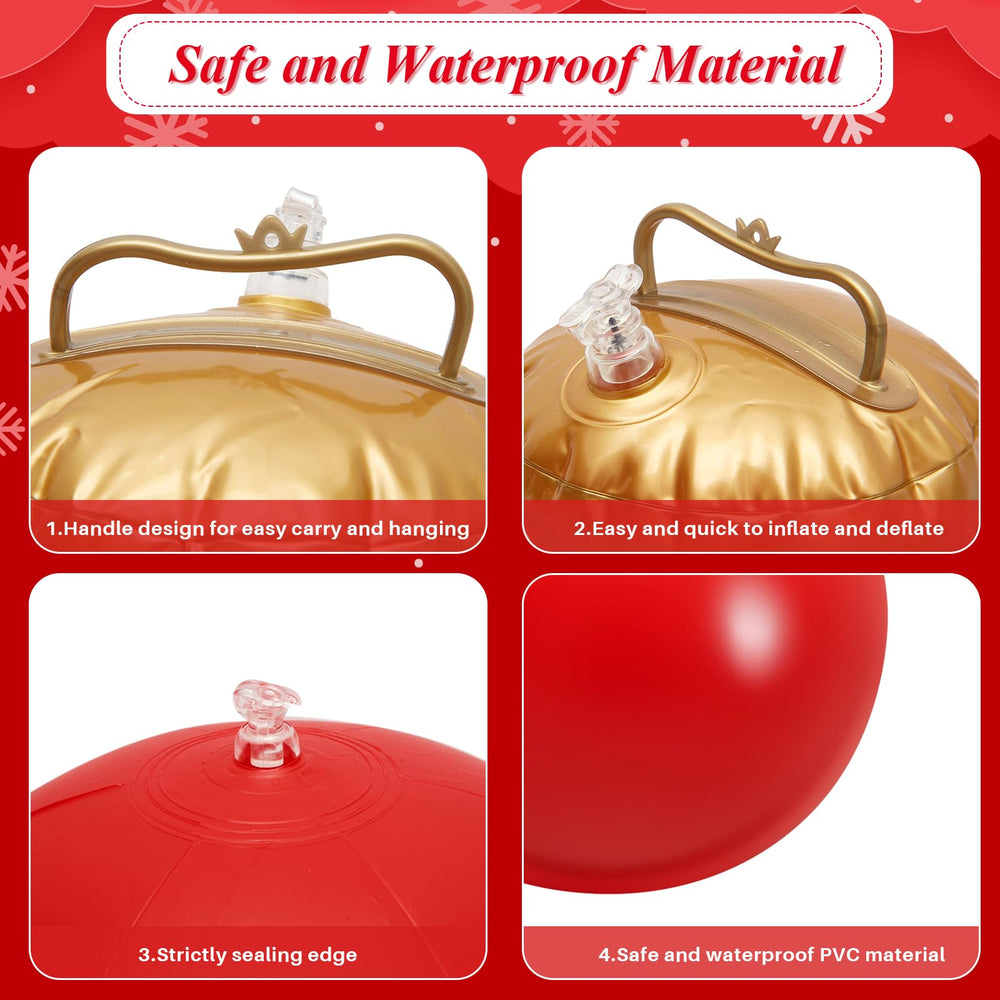 Jetec inflated balls on lawn—large festive ornaments that draw attention