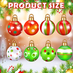 Jetec inflated ornaments on lawn at night showing bright LEDs and neighborhood curb appeal