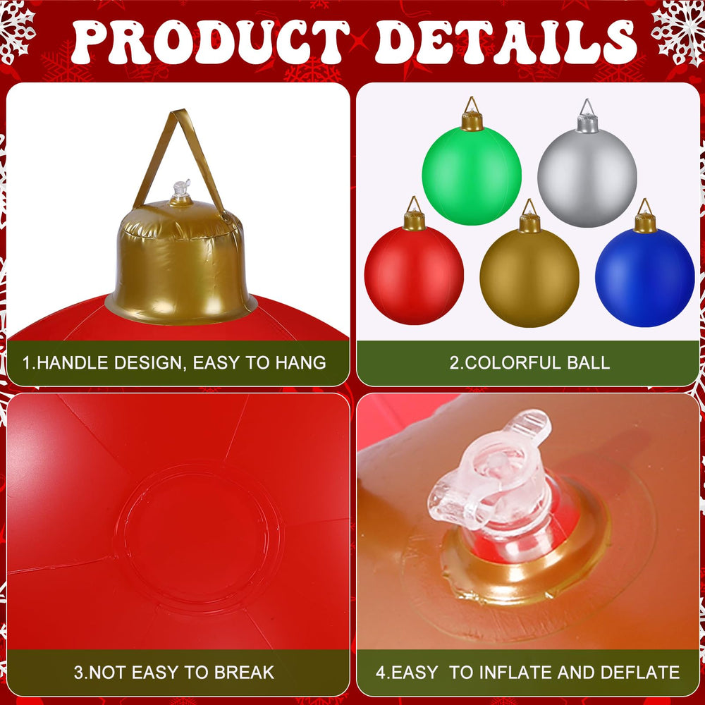 Jetec inflated ornaments on a front lawn creating festive visual impact