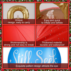 Jetec inflated ornament on a lawn creating curb appeal and high-visibility holiday decoration