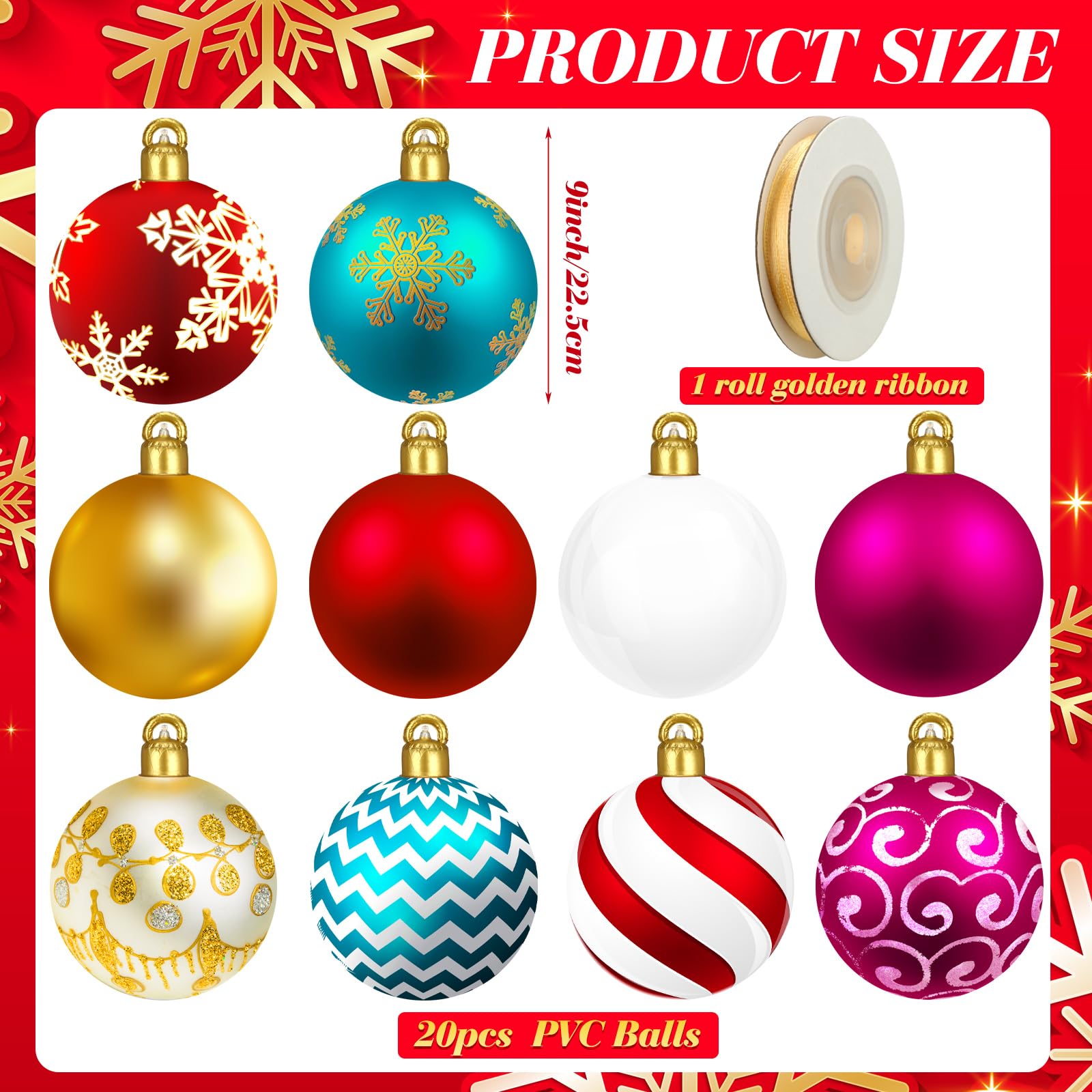 Jetec inflated balls on lawn creating bold outdoor holiday curb appeal