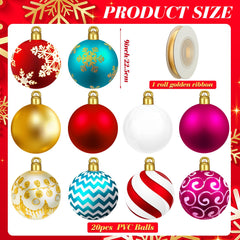 Jetec inflated balls on lawn creating bold outdoor holiday curb appeal