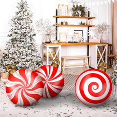 Jetec inflated ball on a porch creating instant holiday curb appeal and welcoming entrance