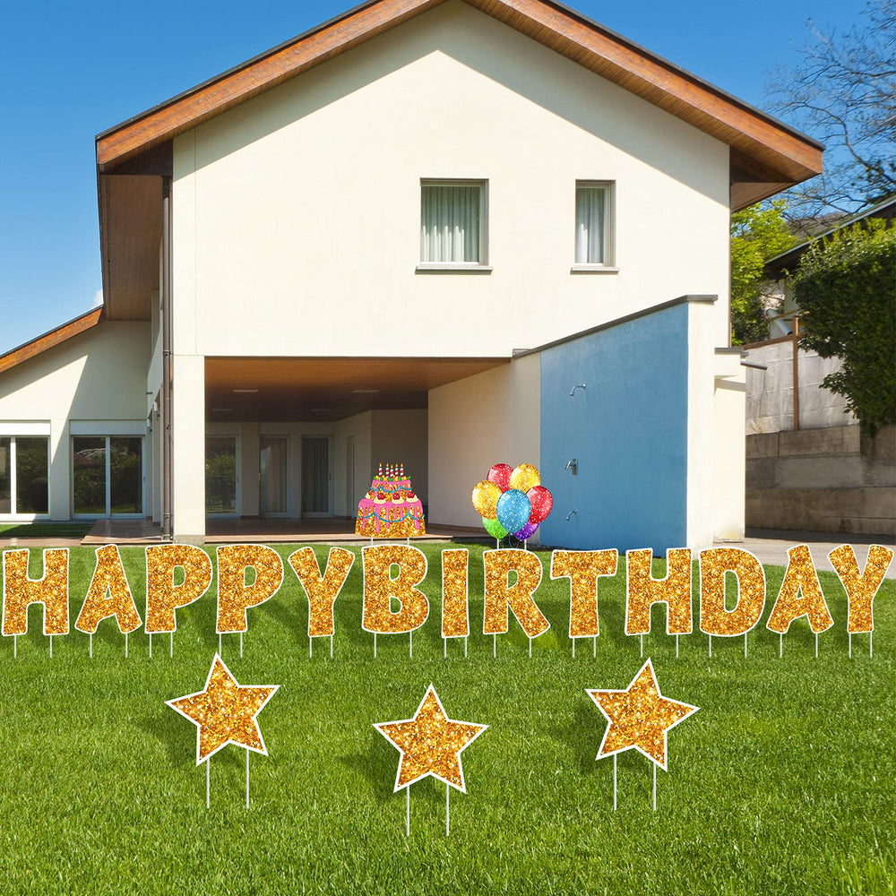 Jetec wide lawn display of signs arranged across a yard for eye-catching curb decor