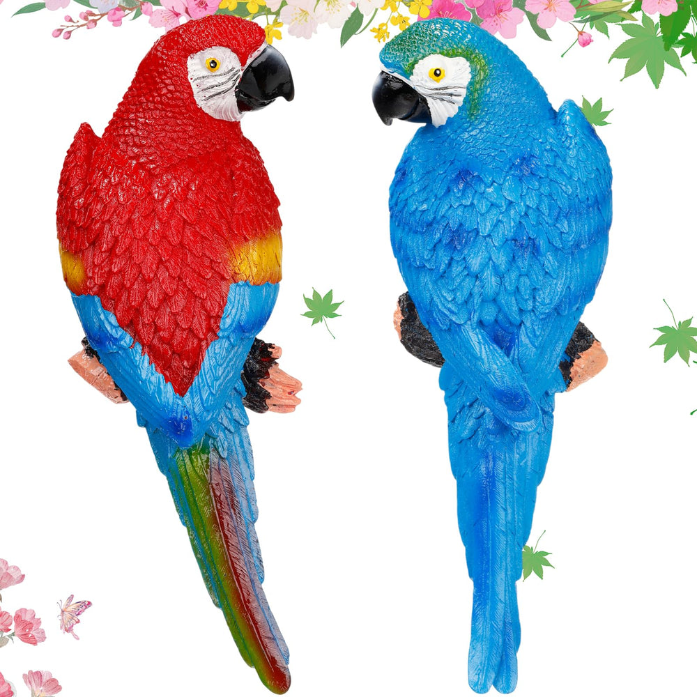 Jetec parrot front view showing lifelike paint and posture benefit: instant tropical accent