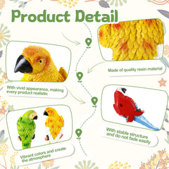 Jetec parrot hung on a tiki bar adding tropical charm and low-maintenance décor