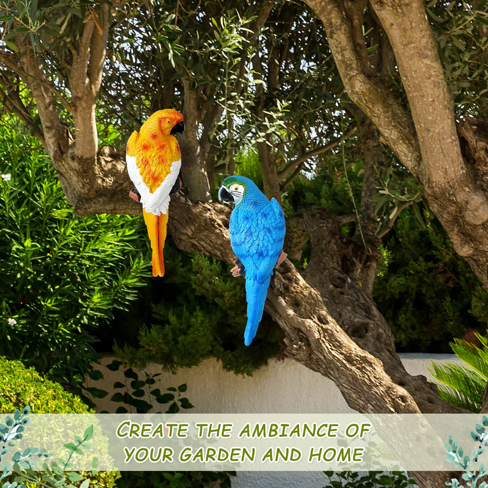 Jetec parrot perched on patio rail adding vibrant décor to outdoor setting