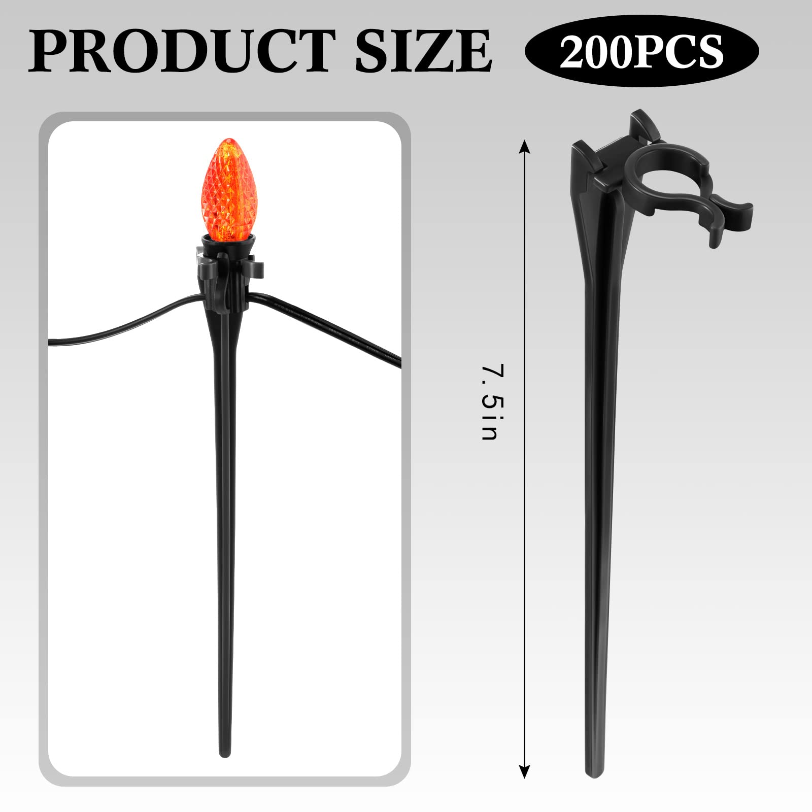 Jetec stakes next to ruler showing 7.5" length for sizing confidence