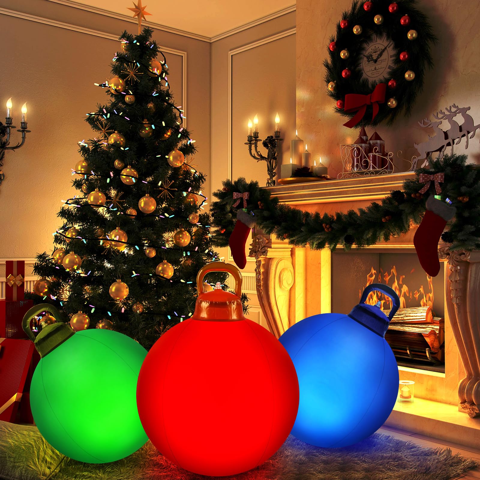 Jetec 24 inch and 18 inch ornaments side-by-side showing scale
