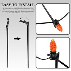 Jetec stake securely holding a C9 bulb showing stable outdoor mounting