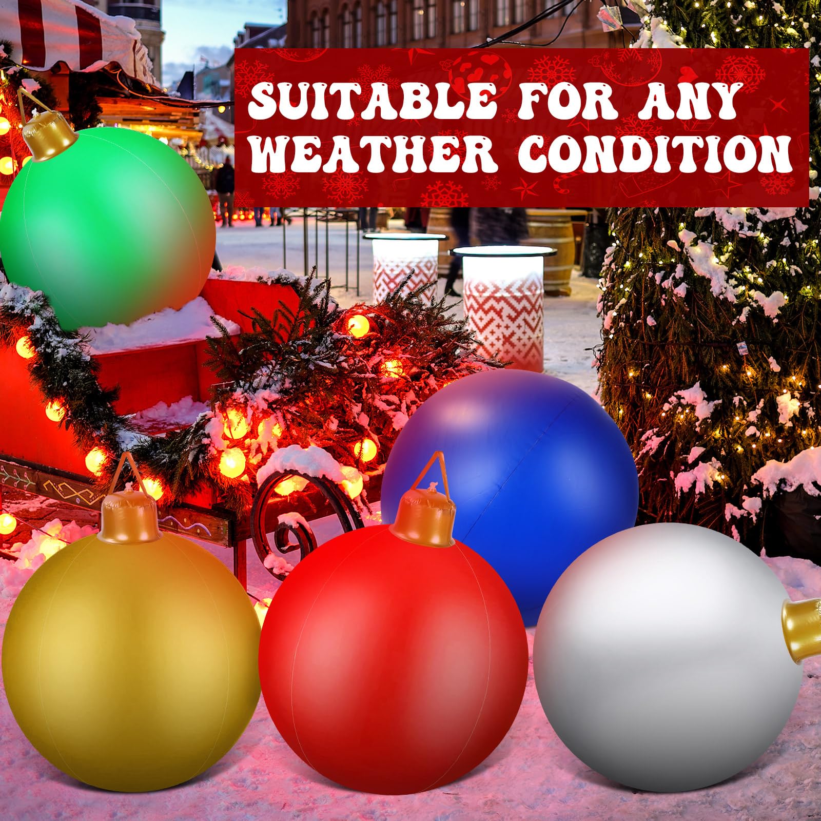 Jetec deflated ornaments and included stakes and hardware for compact storage