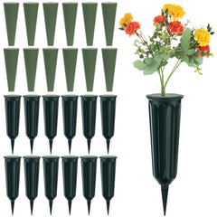Jetec front view of cemetery vase showing upright neat display benefit