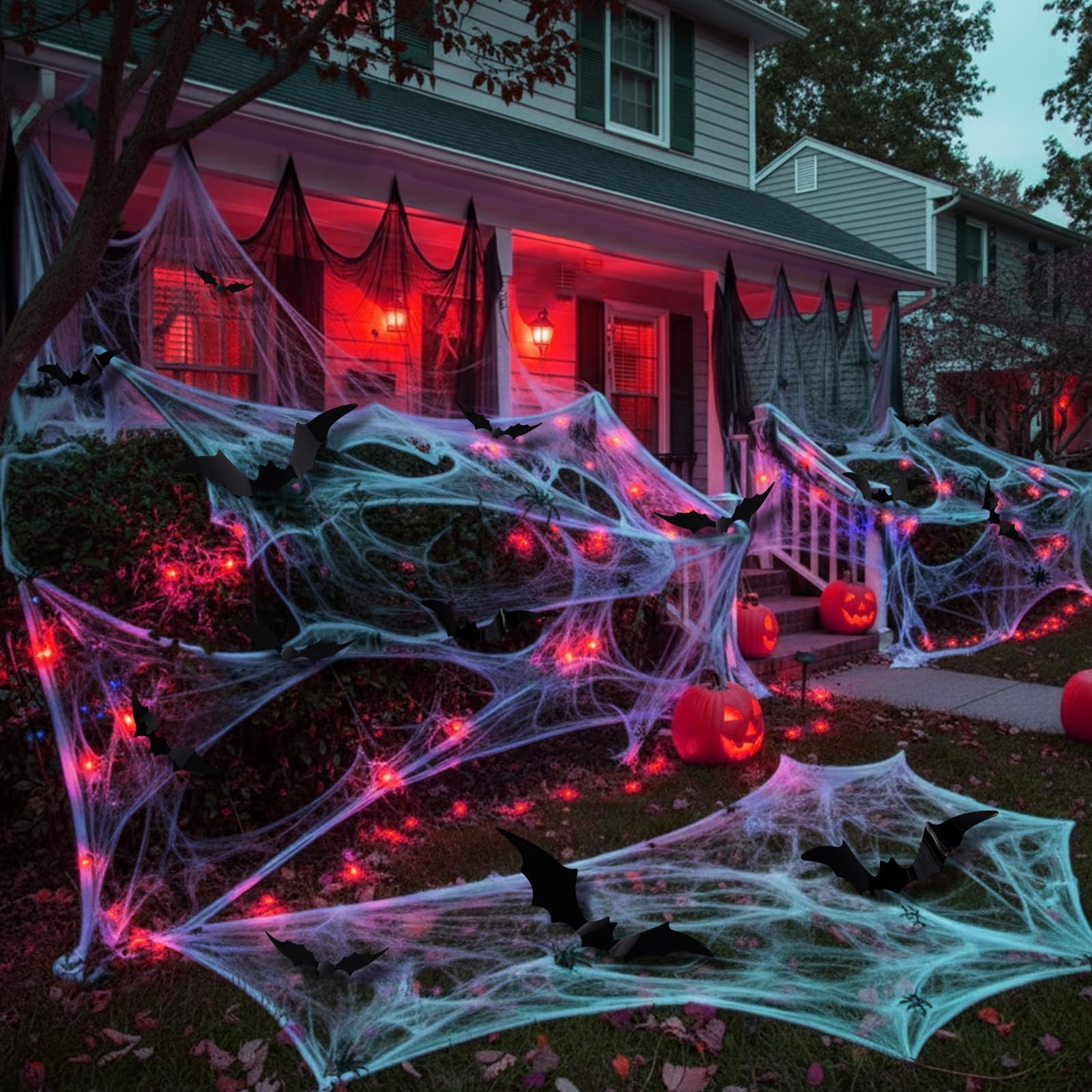 Jetec yard porch Halloween setup demonstrating outdoor use and curb appeal