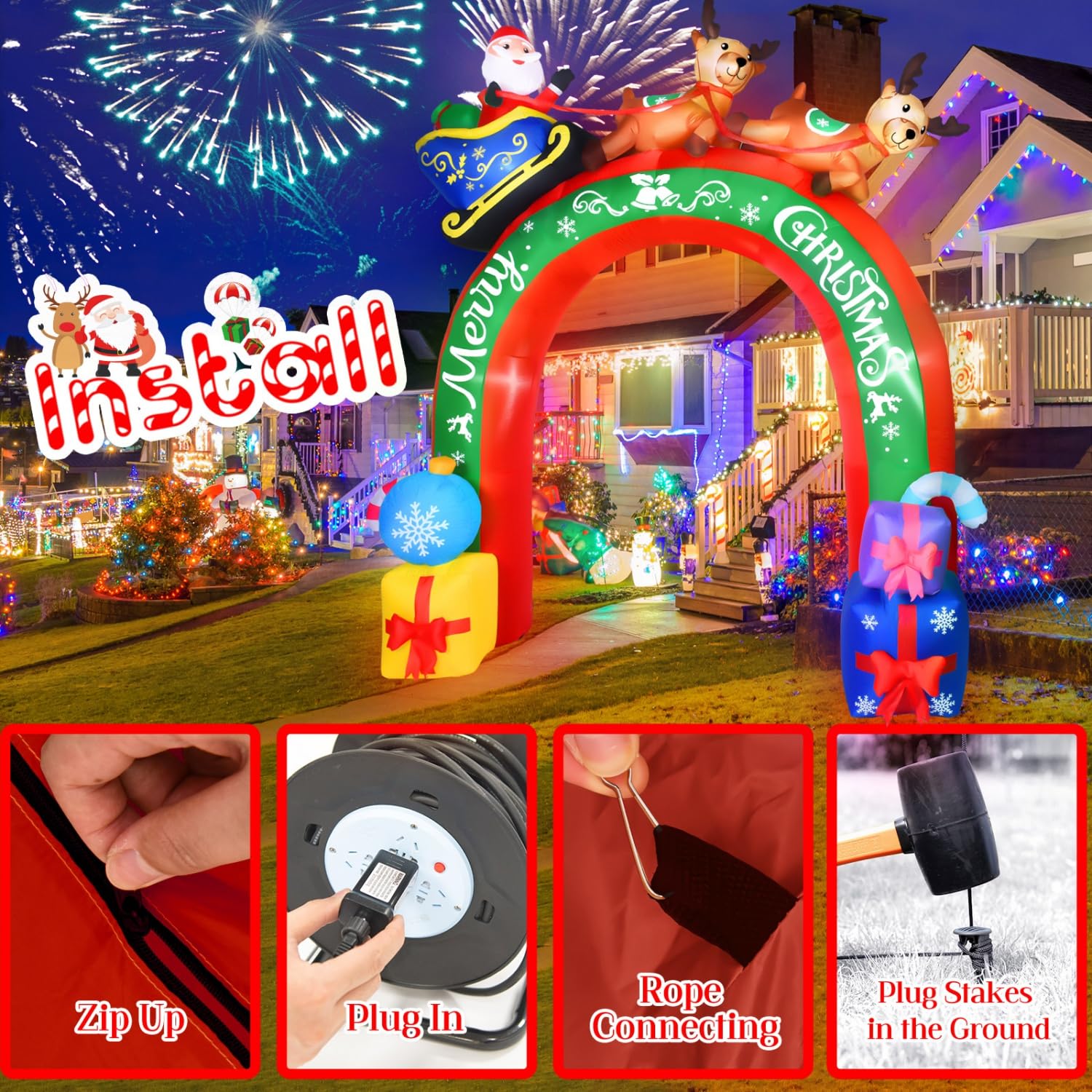 JETEHO family walking under arch creates welcoming holiday atmosphere