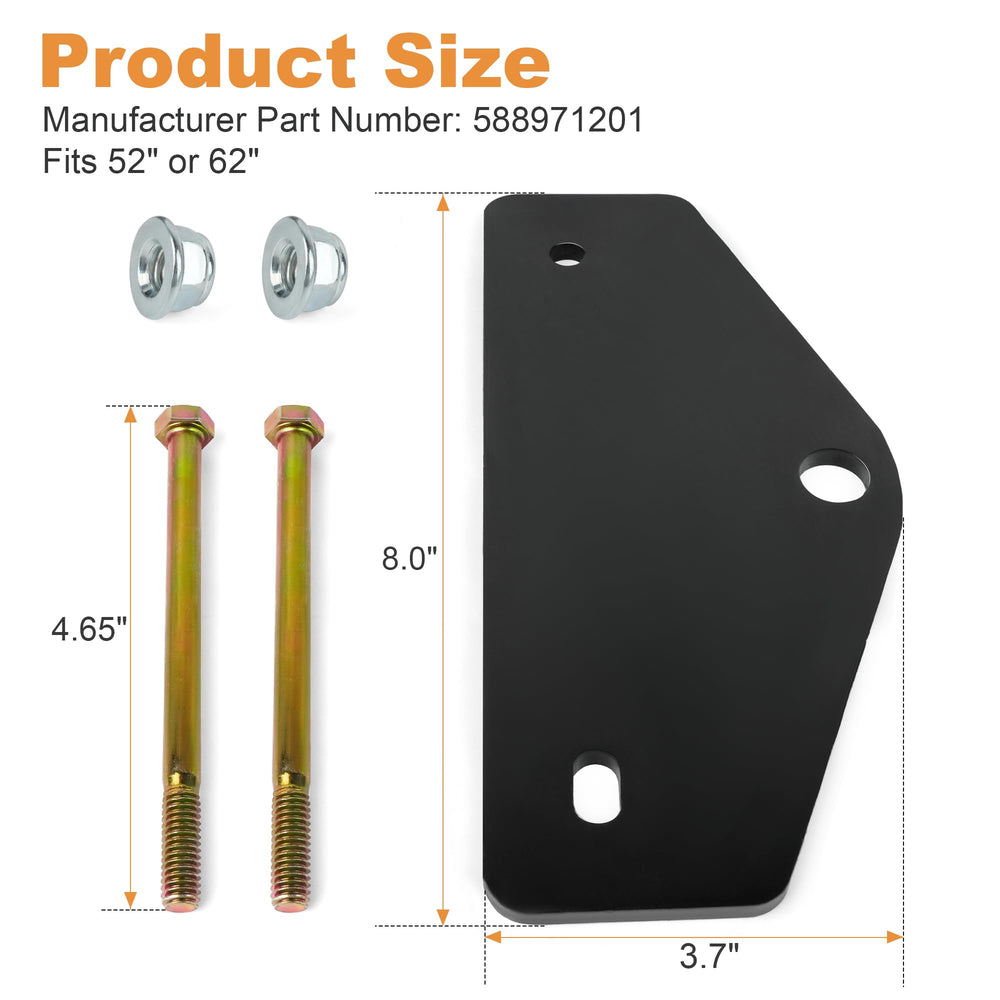Jetuplusllc bracket mounted on Husqvarna mower demonstrating ready-to-tow benefit