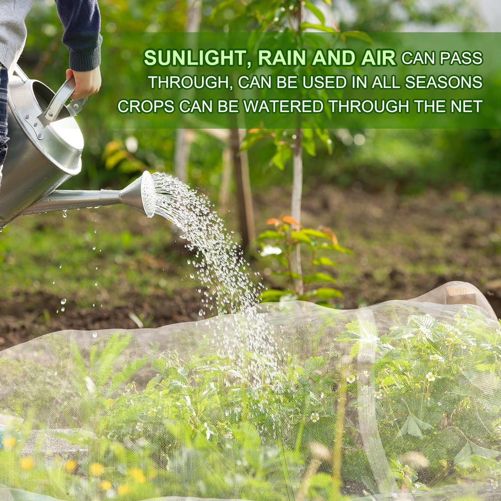 Jevrench netting edge secured with clips and soil to keep pests out and reduce blowout