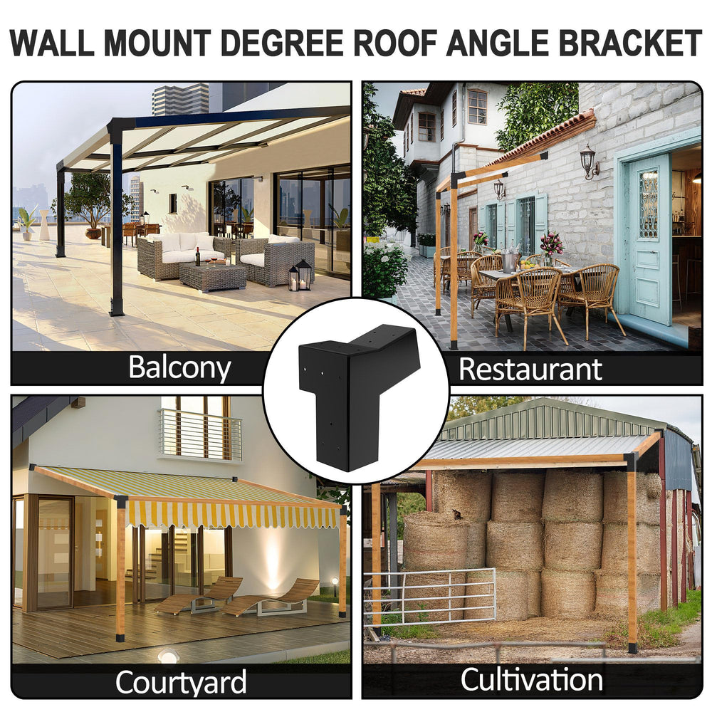 JEXALINE bracket installed on a wall-mounted pergola showing finished aesthetic benefit