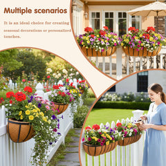JFFLYIT planters in use on balcony with flourishing flowers enhancing curb appeal