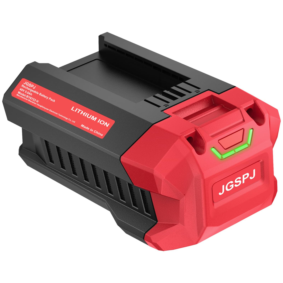 JGSPJ front view showing battery form factor and secure fit advantage