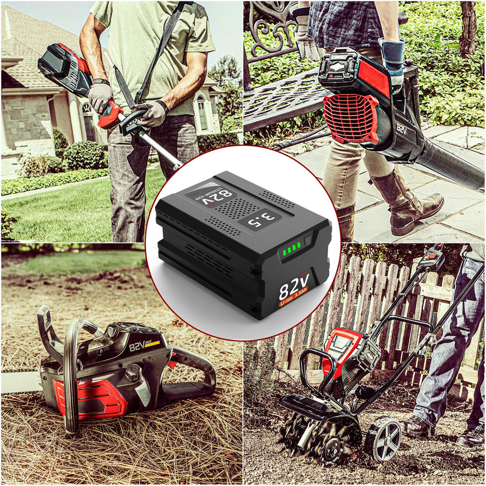 JGTM battery powering a trimmer in yard for longer job completion