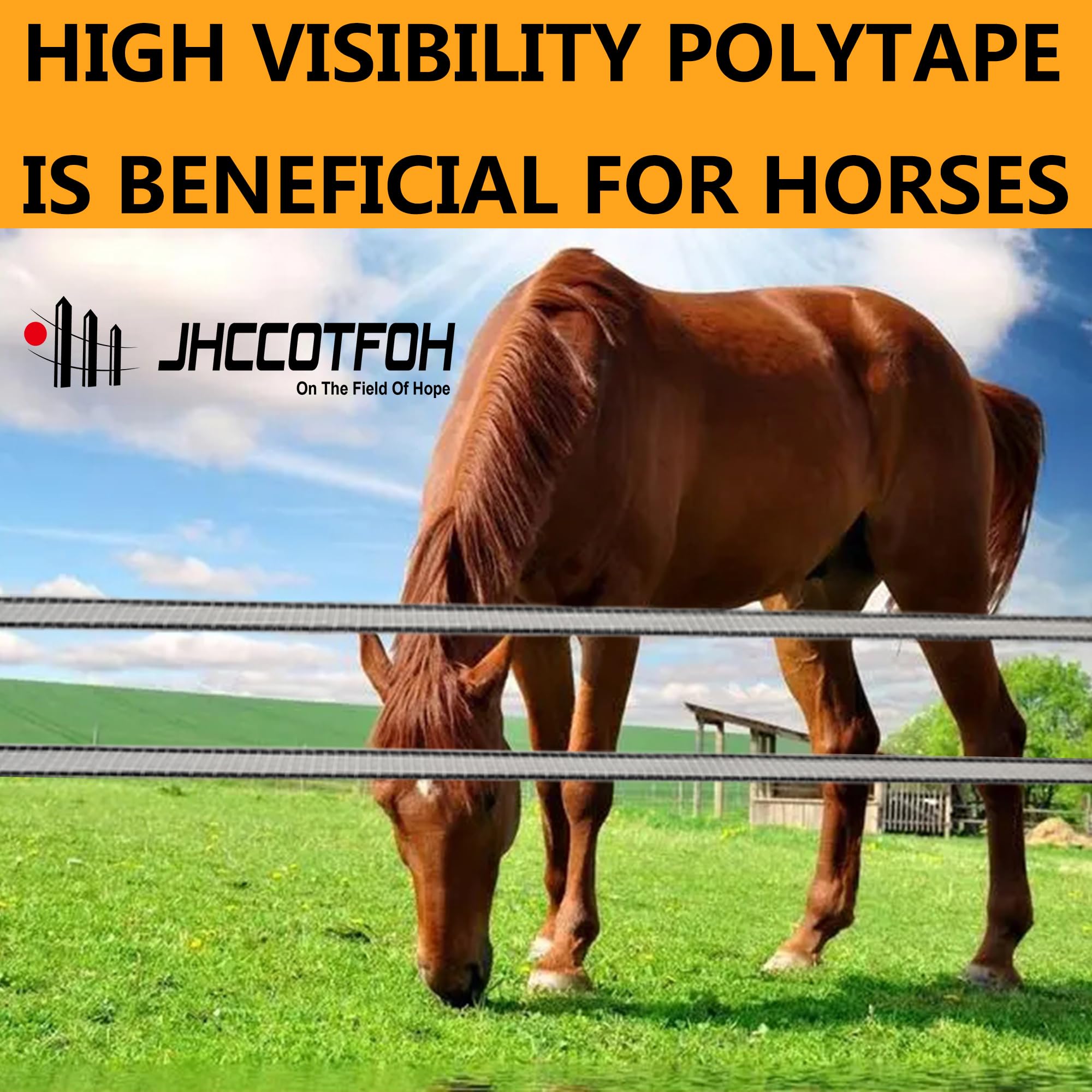 JHCCOTFOH tape installed in horse field improving visibility and safety