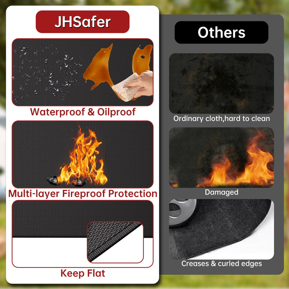 JHSafer mat under Blackstone griddle stopping grease damage