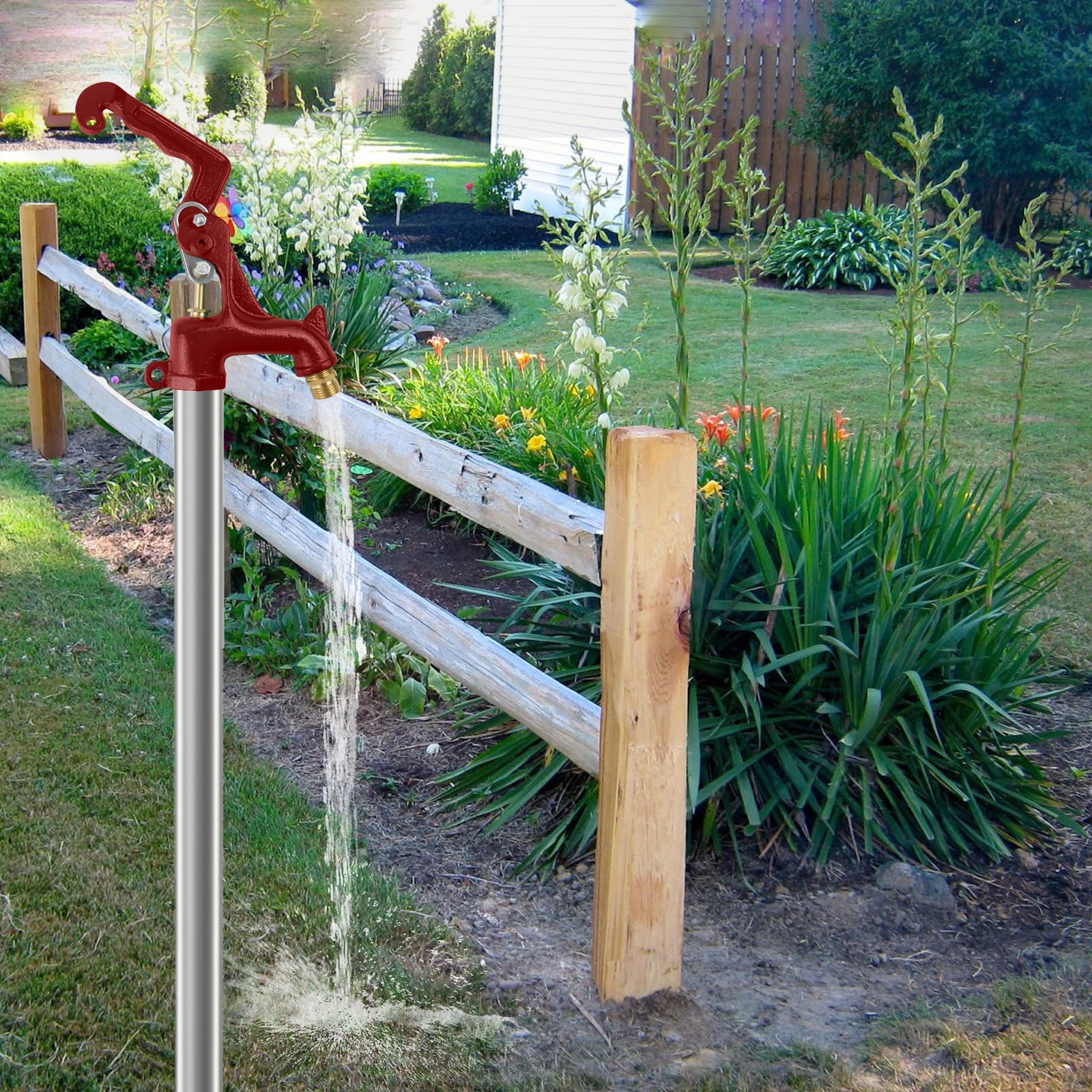 JIANBENKJ hydrant supplying water to a livestock trough showing practical farm use