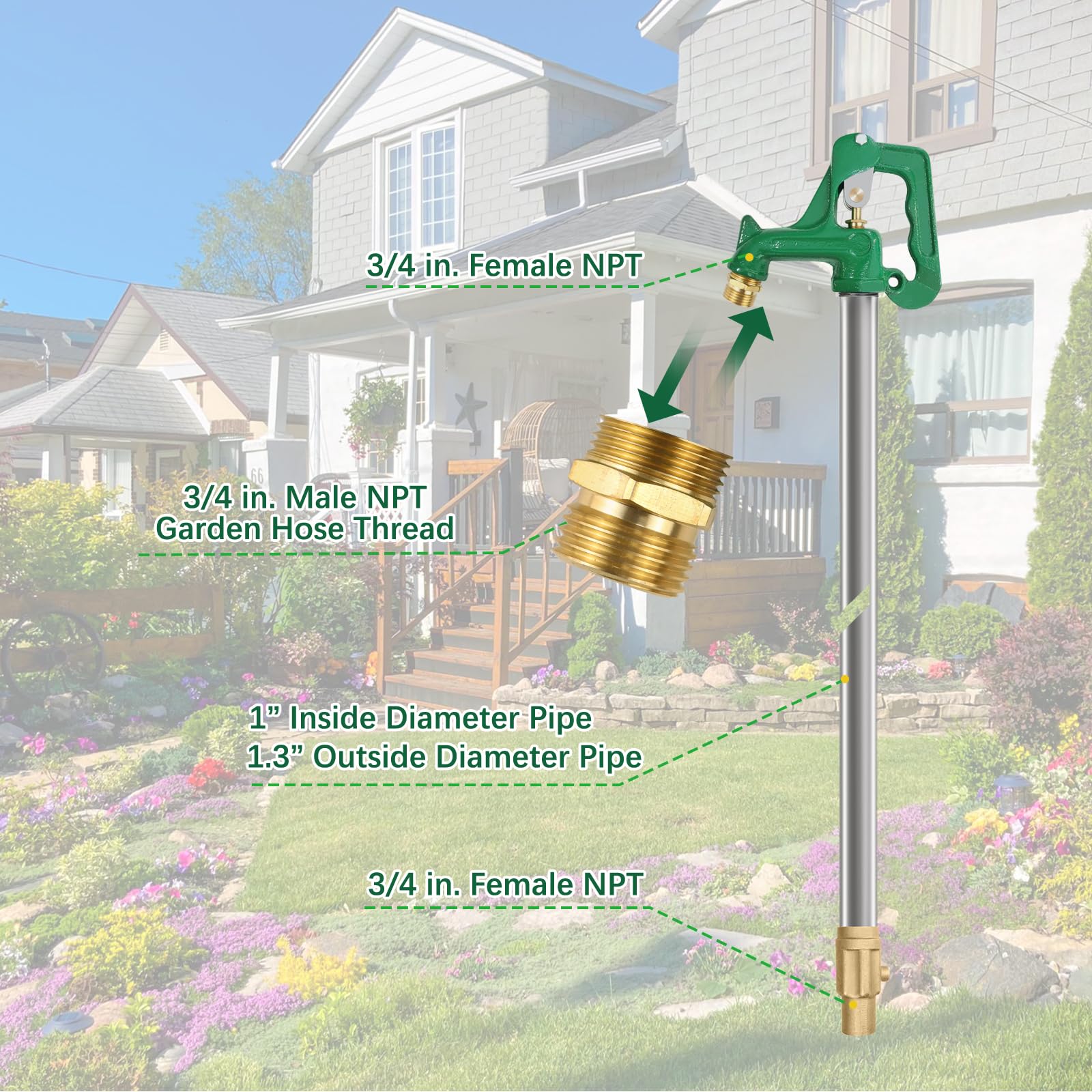 JIANBENKJ green powder coated finish texture protecting the hydrant from weather