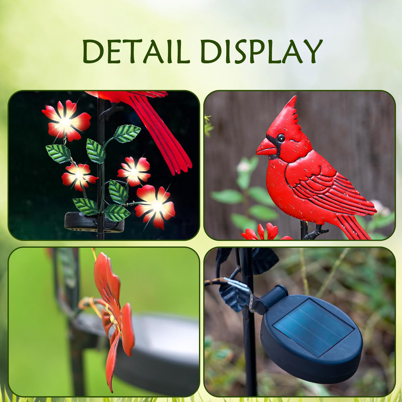 Jiasku cardinal glowing at night along pathway for safer evening strolls