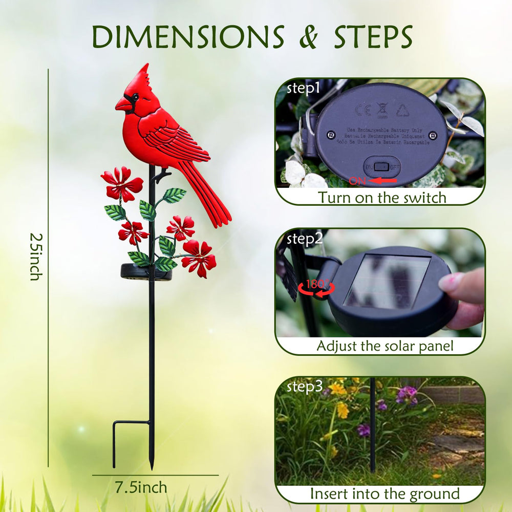 Jiasku stake installed in garden bed provides decorative accent and light
