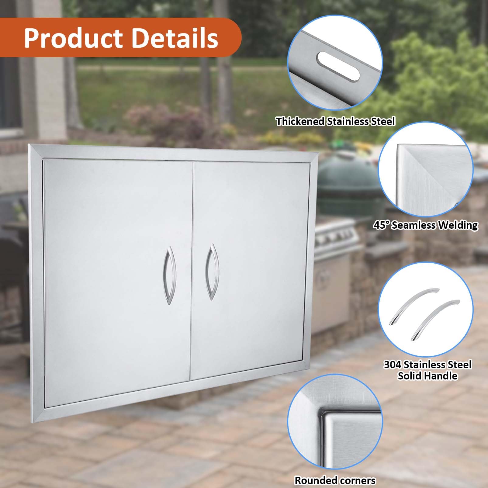 JIE JIN brushed stainless finish closeup highlighting easy-to-clean texture