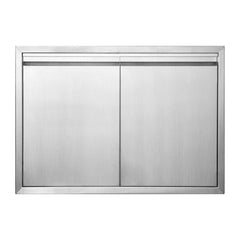 JIE JIN front view of double access door showing clean stainless finish and modern look