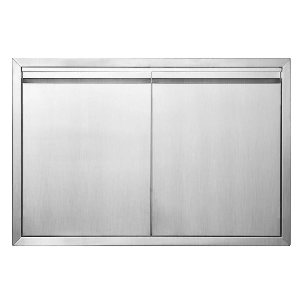 JIE JIN double doors front view showing sleek stainless finish and modern look