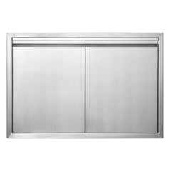 JIE JIN double doors front view showing sleek stainless finish and modern look