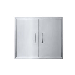 JIE JIN front view of double stainless steel doors showing clean fit and curb appeal
