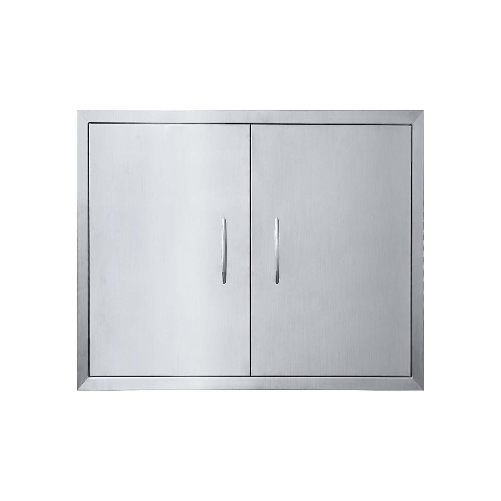 JIE JIN front view of stainless double doors showing clean exterior and access benefit