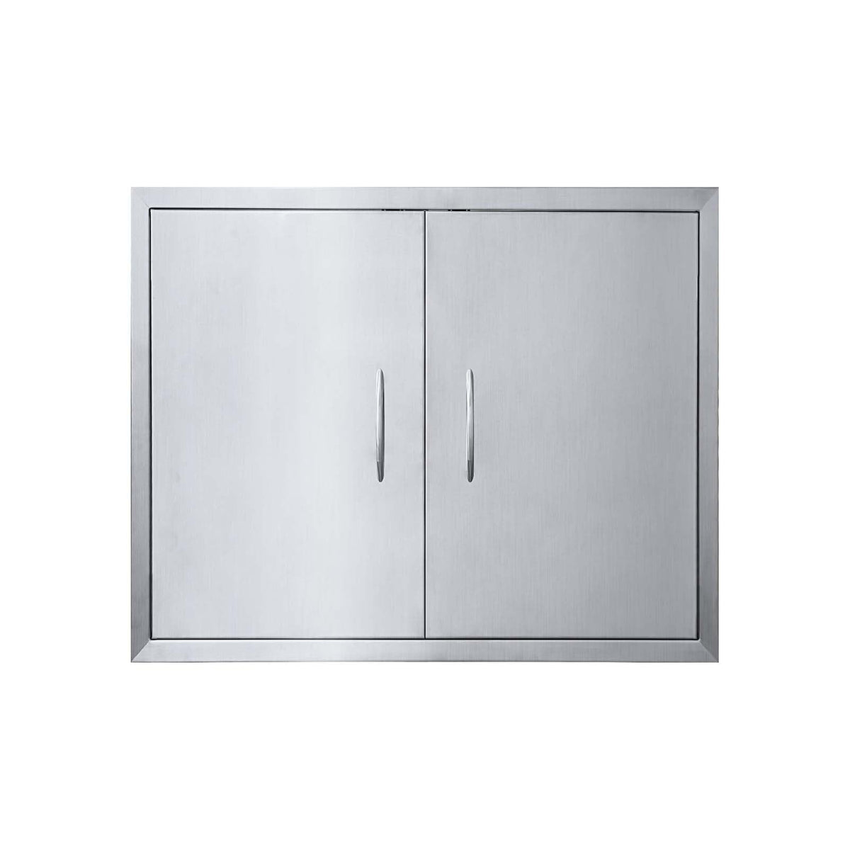 JIE JIN front view of stainless double doors showing clean exterior and access benefit