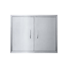 JIE JIN front view of stainless double doors showing clean exterior and access benefit