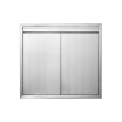 JIE JIN front view of double doors showing clean modern look and durability