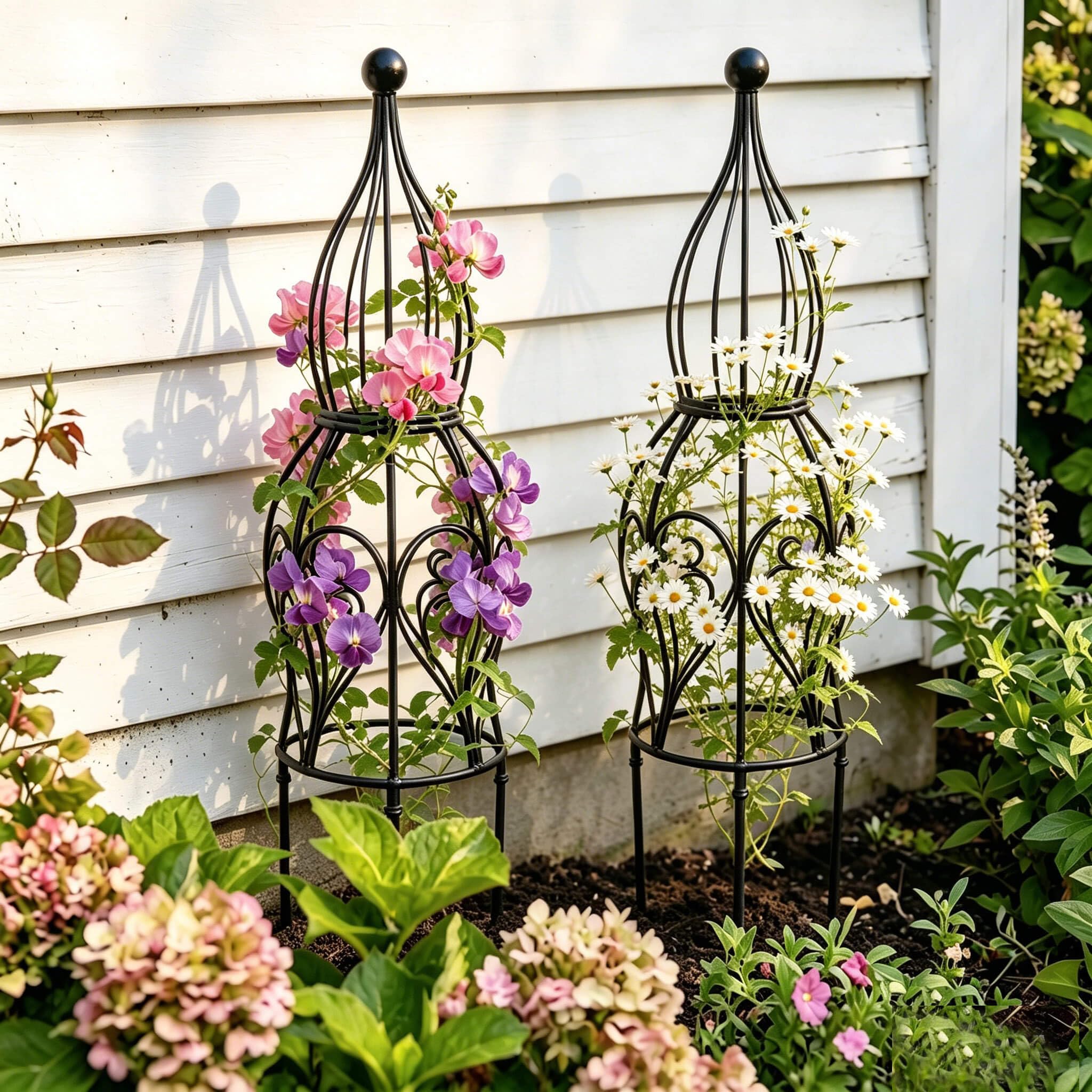 JILLSKY front view of butterfly obelisk showing elegant silhouette and garden appeal