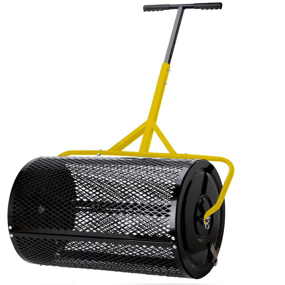 JILLSKY front view of spreader showing wide basket and efficient coverage